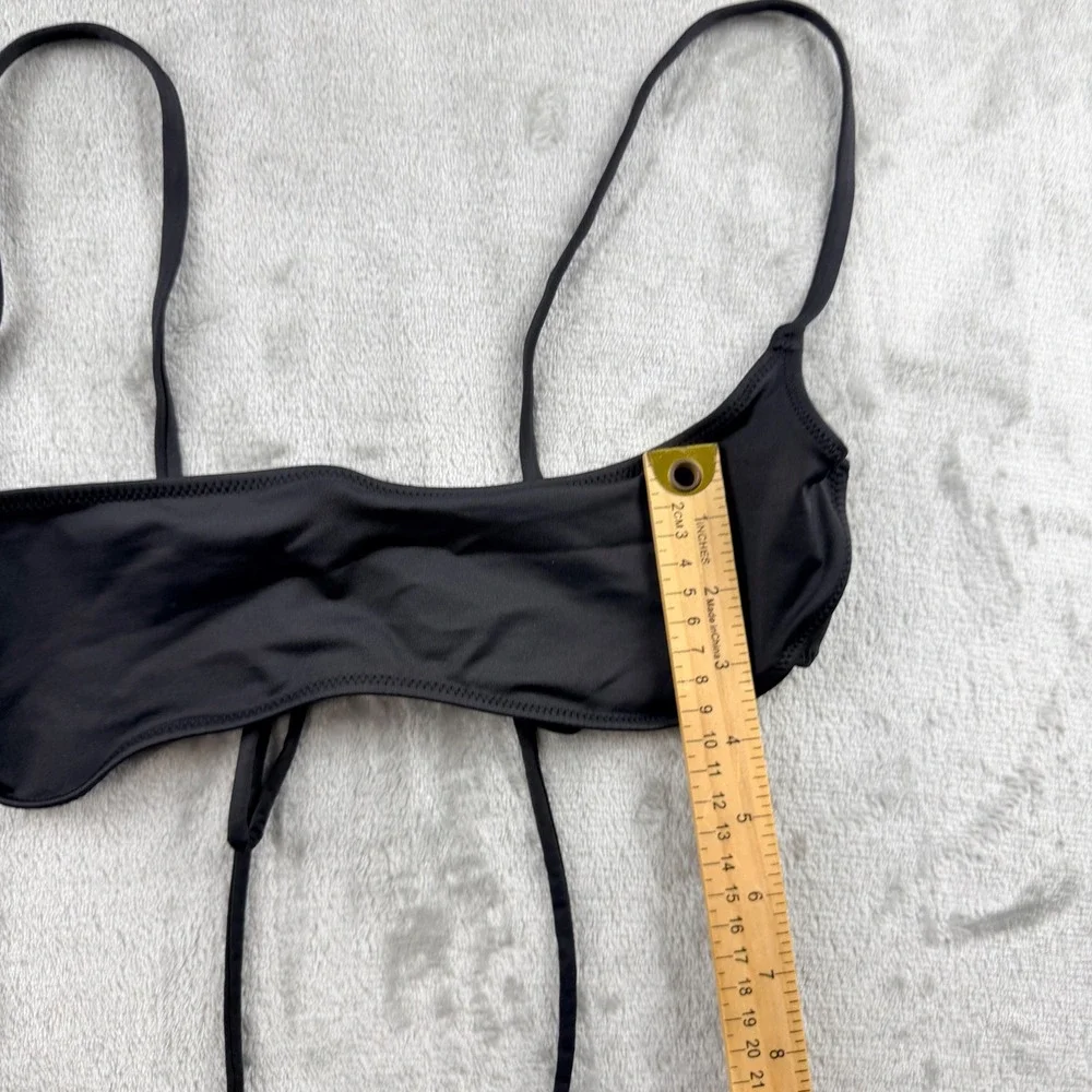 SKIMS Swim Scoop Neck Bikini Top Onyx‎ Black Women's XL